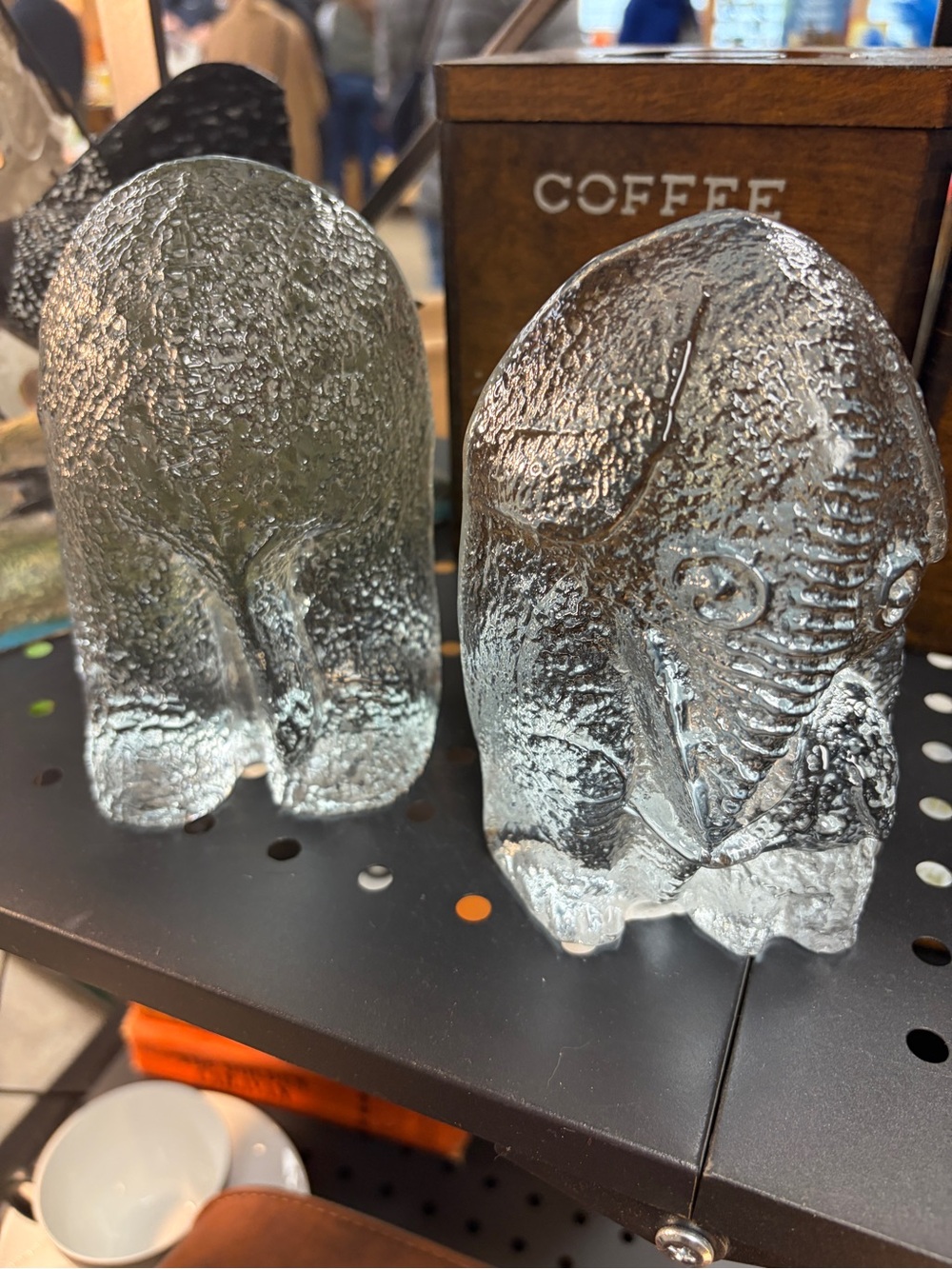 Blenko Art Glass Elephant Bookends